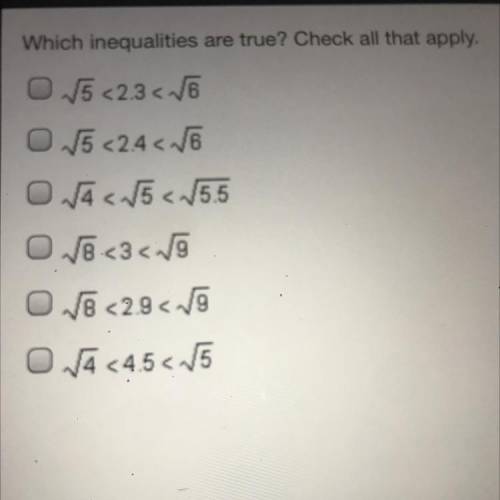 Which inequalities are true? Check all that apply.
Please and thanks <3