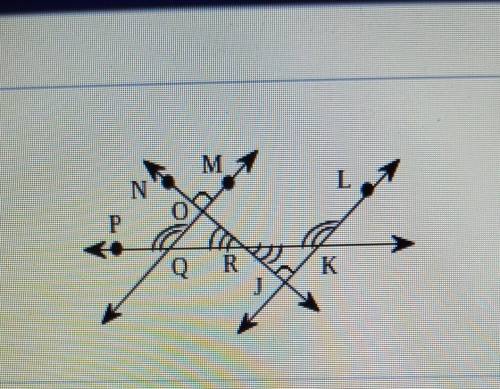 Use the diagram to the right to complete the statement. If m<MON=74 then m<KJR=

I GIVE BRAI