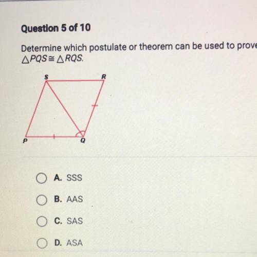 Determine which prostulate or theorem can be used to prove
