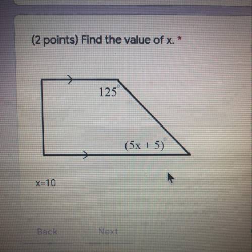 PLZ HELP find the value of x. (Not sure if my answer is right)