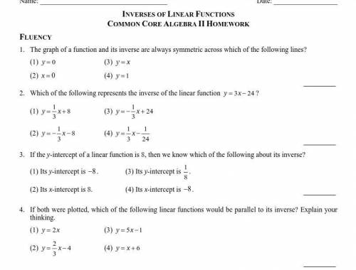 Does anyone have the answers to INVERSES OF LINEAR FUNCTIONS COMMON CORE ALGEBRA II HOMEWORK

th