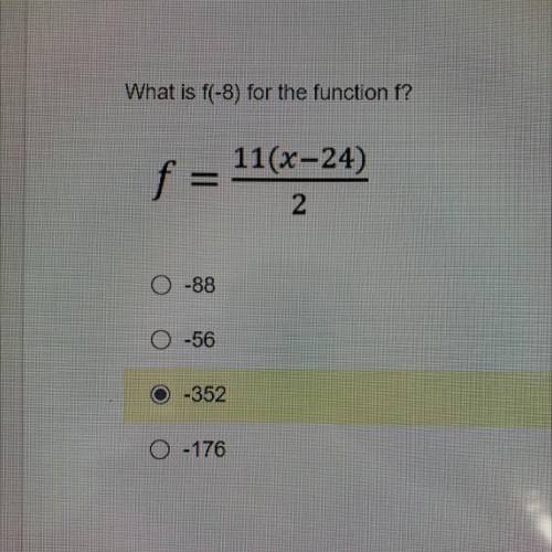What is f(-8) for the function f?
F= 11(x-24)/2