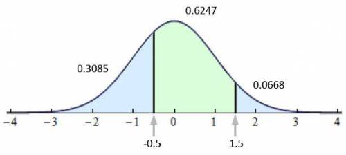 The heights of students at a large elementary school are normally distributed with mean of 54.6 inc