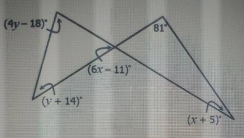 Solve for x and y.x=y=