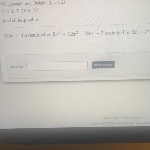 Plz help me!! Polynomial Long Division (Level 2)