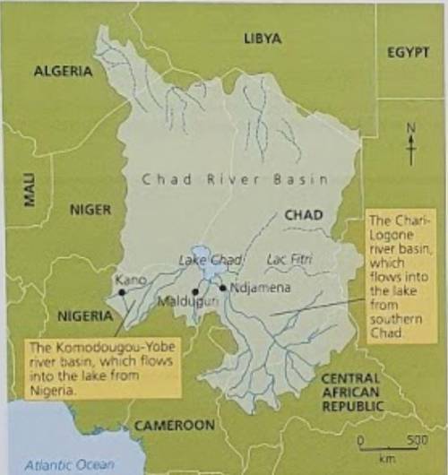 Describe the drainage pattern within the lake chad drainage basin