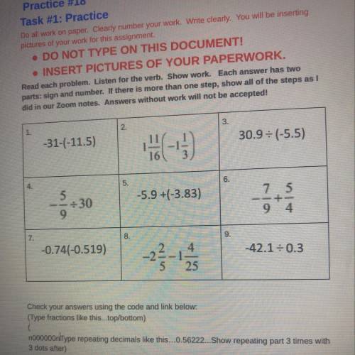 Please help this is missing work and please show work I just need help with number 3, 9 and 8