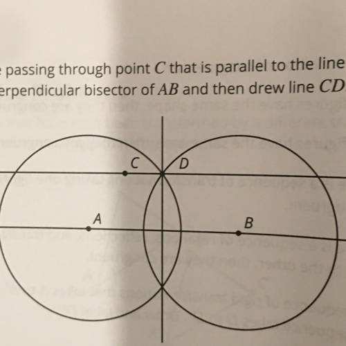To construct a line passing through point C that is parallel to the line AB, Han

constructed the