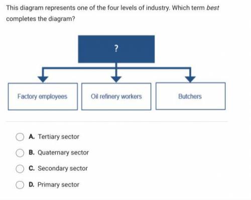 This diagram represents one of the four levels of Industry which term best completes the diagram