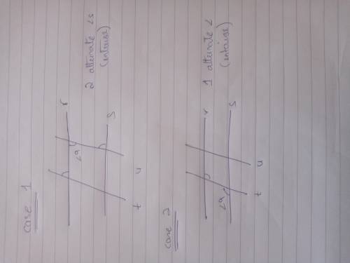 N

Parallel lines r and s are cut by two transversals, parallel lines t and u. 
How many angles are