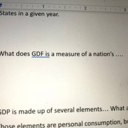 What does GDF is a measure of a nations?