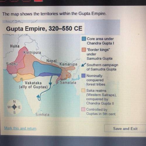 PLEASE ANSWER QUICKLY

What does the map indicate about the start of the Gupta Empire?
It b