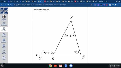 I GIVE 10 POINTS ! + 5
PLEASE HELP PLEASE HELP
Solve for the value of x.