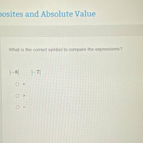 What is the correct symbol to compare the expressions?
Pls Answer