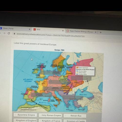 Label the great powers of medieval Europe,

Europe, 1160
KINGDOM OF
SCOTLAND
KINGDOM
OF NORWAY KIN