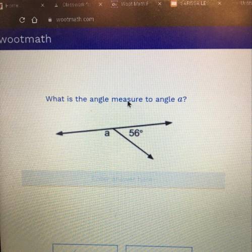 What is the angle measure to angle a