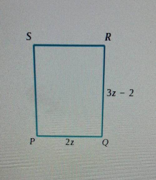 The perimeter of the rectangle below is 46 units. Find the length of side PS.