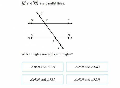 Which angles are adjacent?