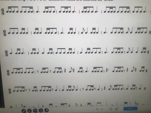 I need help counting the rhythms for the first three rows of measures
Ex: 1 2 + 3 4