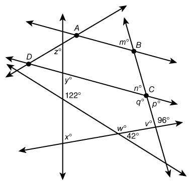 1. ABC and the angle marked q° are

angles.
2. The angles marked p° and q° are 
3. The angle marke