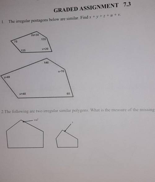 Help me with basic Geometry for 2) What's the megerment of the missing angle