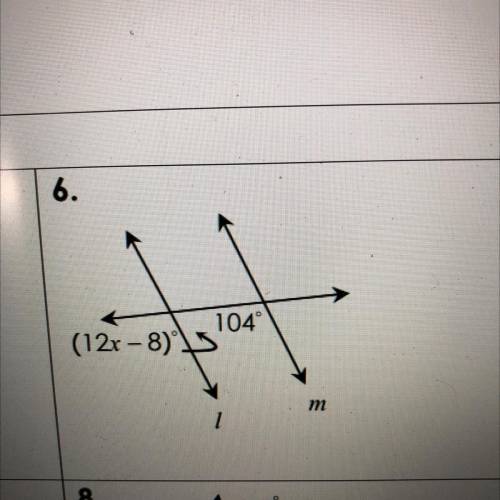 Directions:If l || m solve for x.