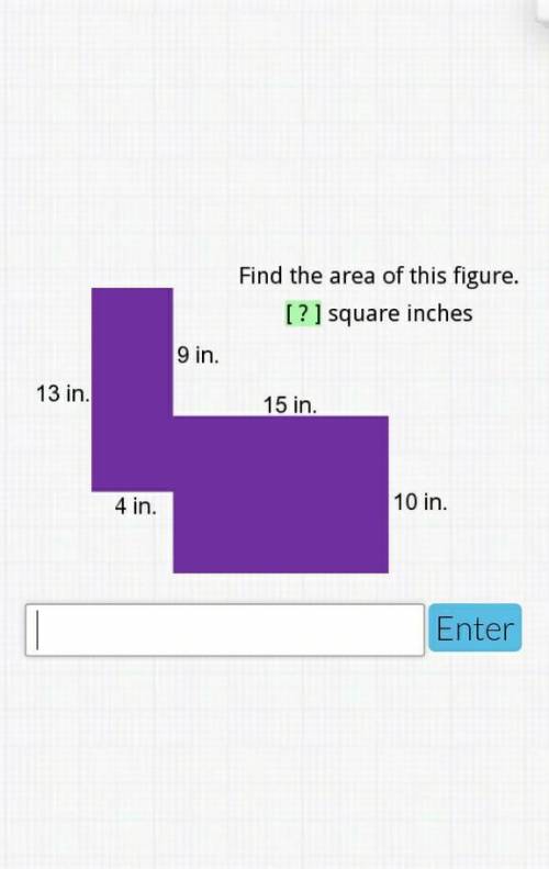 Find the area of the irregular figure