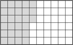 The shaded area on the grid represents the part of a rectangular floor where tile has been installe