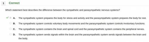 Which statement best describes the difference between the sympathetic and parasympathetic nervous s