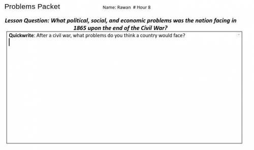 After a civil war, what problems do you think a country would face?