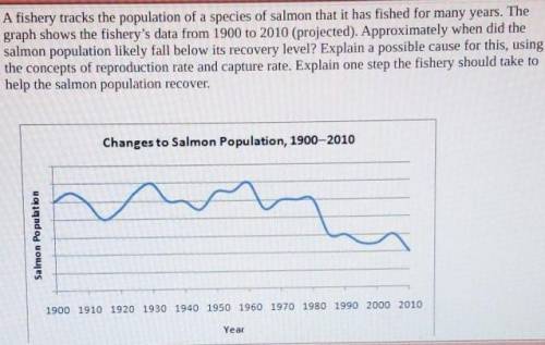 a fishery tracksthe population of a species of salmon that it has fished for many years. The graph