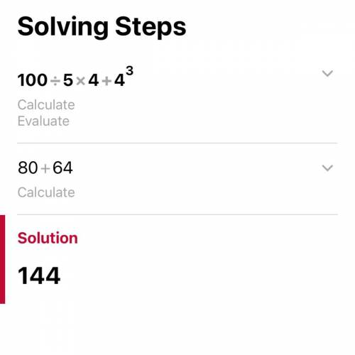 Select the correct answer.
Solve 100 = 5 * 4 + 43
OA 69
OB. 144
OC. 0.3
OD. 1.2