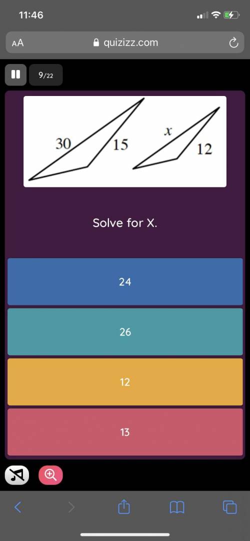 Solve for x with the choices below