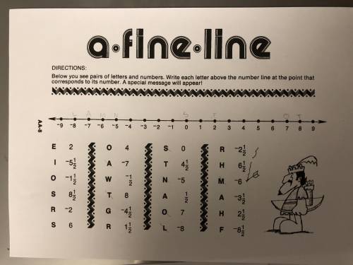 Someone help with my math worksheet “a fine line”