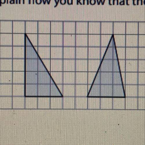 Explain how you know that the two triangles have the same area.