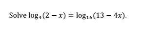 Solve this equation algebraically.