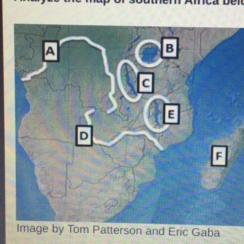 Analyze the map of Southern Africa below and answer the question that follows.

On the map above w