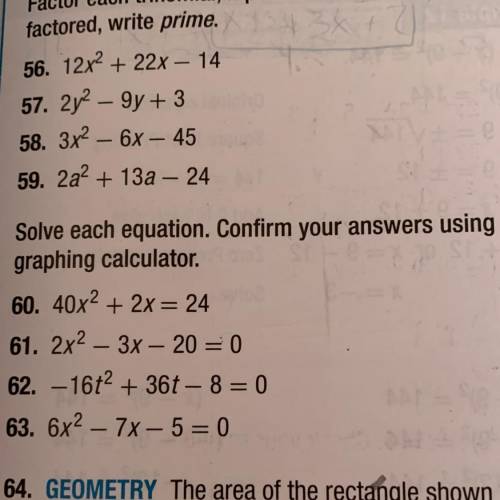 How would i solve number 60