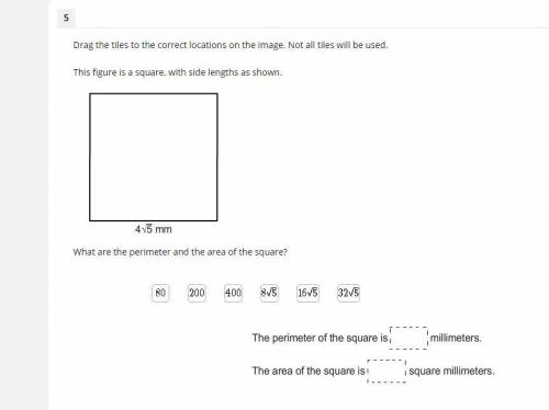 What are the perimeter and the area of the square?