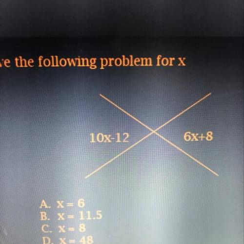 Solve for x please help !