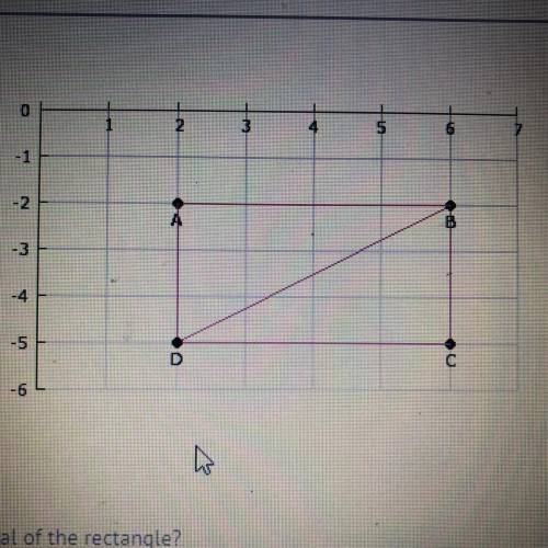 What is the length of the diagonal of the rectangle?