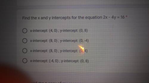 Find the x and y intercepts
