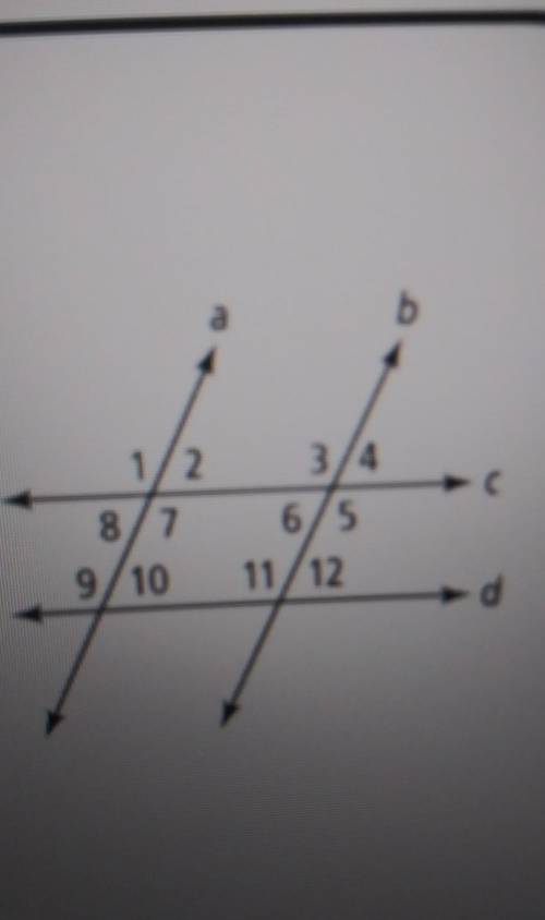 1. angle 2 and angle 10 are what kind of angles

2. angle 3 and what are alternate Interior angles