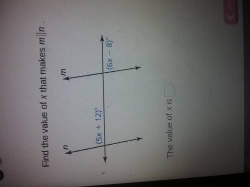 Find the value of X that makes m parallel to n