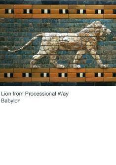 What type of artwork is the row of lions on Babylon's Processional Way?

painted sunken-relief scu
