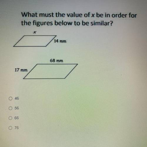 What must the value of d be in order for the figures below to be similar?