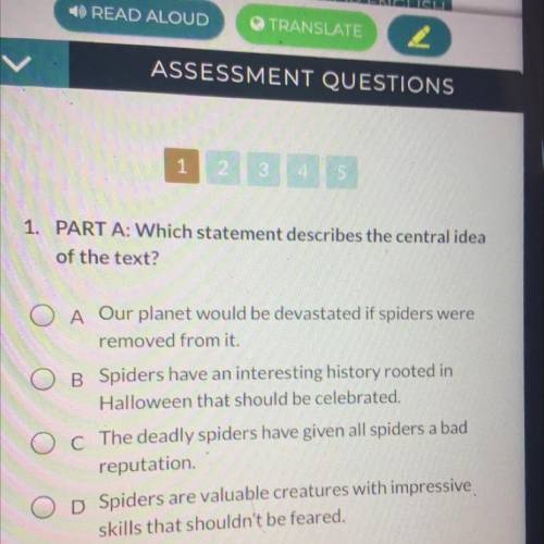 What is the main idea and which detail support it

of EIGHT REASONS TO NOT BE SPOOKED BY SPIDERS T