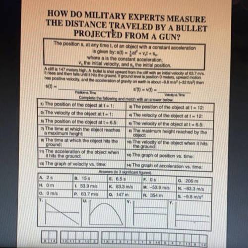 How do military experts measure the distance traveled by a bullet projected from a gun?