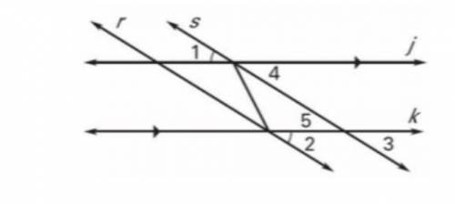 Given J is parallel to K angle 1 is congruent to angle 2
Prove r is parallel to s