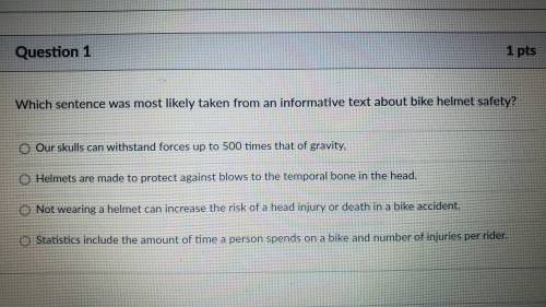 Which sentence was most likely taken from an informational text about bike helmet safety